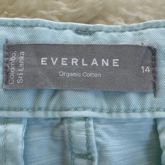 EVERLANE ORGANIC COTTON WIDE LEG ICE BLUE PANTS SZ 14 - Picture 8 of 9